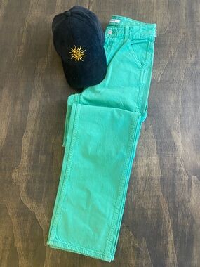 Pacsun Kelly Green Straight-Leg 90s BF Carpenter Pants